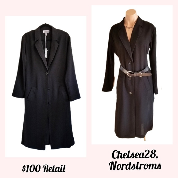 Chelsea28 Jackets & Blazers - Chelsea28 jacket FINAL PRICE! NEW! Long black button coat sz small $100 Retail